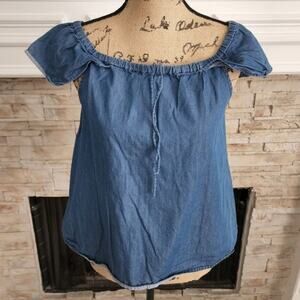 J.‎ Crew chambray 100% cotton denim cap sleeve shirt size Xs